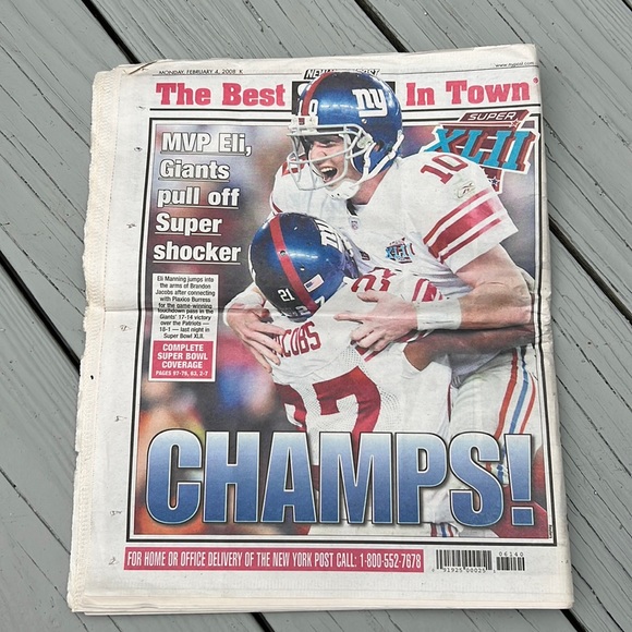 NY Giants Super Bowl XLII NY Post Newspaper - Picture 5 of 6
